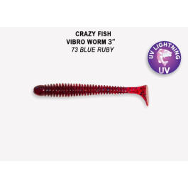 Резина Crazy Fish Vibro Worm 2'' №73, Кальмар, 8шт