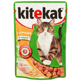 85гр Корм для кошек KITEKAT Курица в соусе