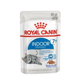 85гр Влажный корм ROYAL CANIN INDOOR STERILISED +7 in JELLY для взрослых домашних стерилизованных кошек старше 7 лет, в желе (пауч)