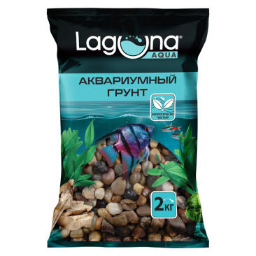 Грунт Laguna для аквариума речной Меланж 2кг, 5-10мм
