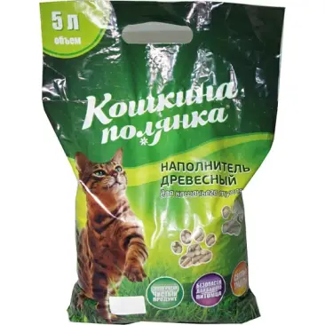 Наполнитель древесный "Кошкина Полянка" 5л