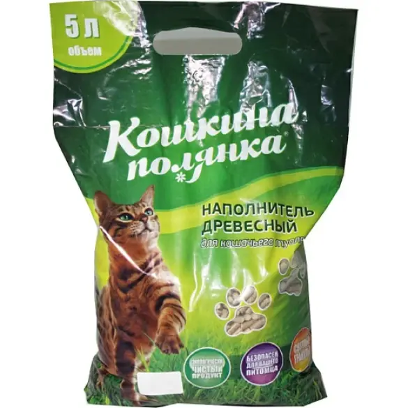 Наполнитель древесный "Кошкина Полянка" 5л