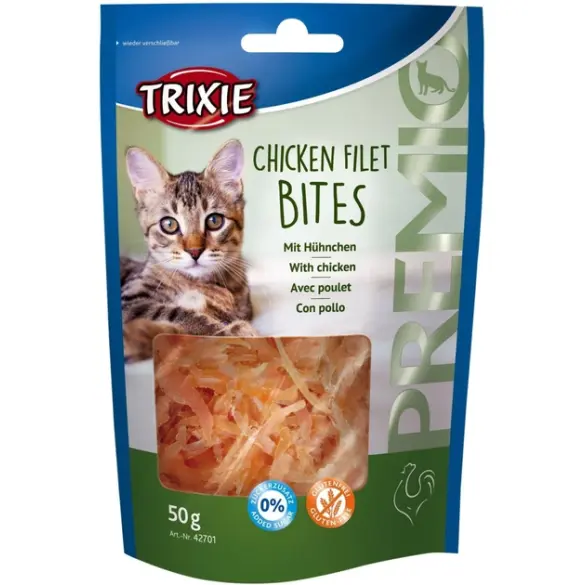 50гр Лакомство TRIXIE PREMIO для кошек, куриные ломтики, без глютена