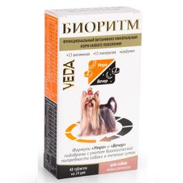 Биоритм Veda дополнительный витаминно-минеральный корм для собак мелких пород, 48таб
