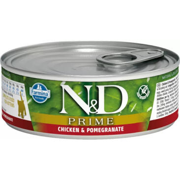 70гр Консервы Farmina N&D Cat Prime Chicken & Pomegranate беззерновые для кошек с курицей и гранатом