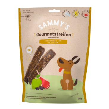 18гр Лакомство Bosch Sammy's Gourmet strips стрипсы с ягненком и курицей для собак