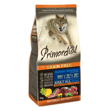 2кг Корм Primordial Holistic Grain-Free Dog Adult Tuna & Lamb для взрослых собак всех пород с Тунцом и ягненком