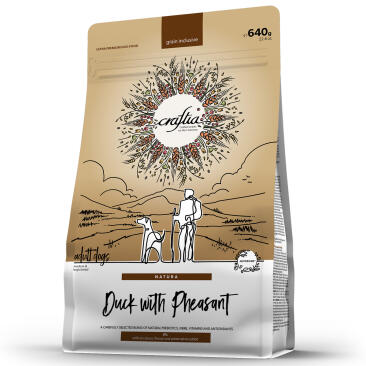 640гр Корм Craftia Natura Adult Medium&Large для взрослых собак средних и крупных пород из Утки с фазаном