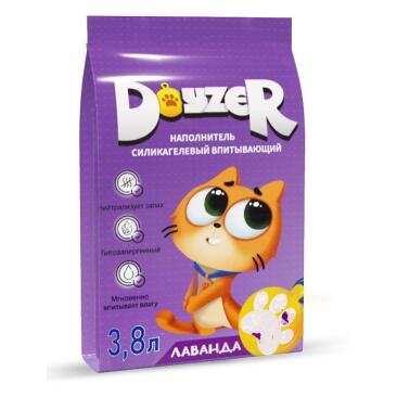 Наполнитель силикагелевый DOYZER  впитывающий  Лаванда, 3,8л