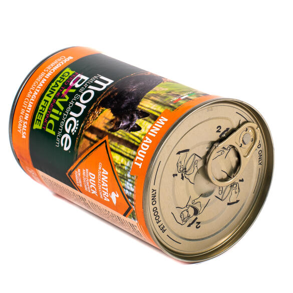 400гр Консервы Monge Dog BWild Grain Free Mini Adult Duck/Pumpkin для взрослых собак мелких пород с Уткой и тыквой