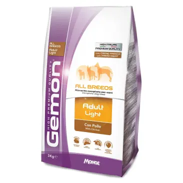 3кг Gemon Dog Adult Light with CHICKEN  для взрослых собак всех пород низкокалор.с курицей