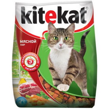 350гр Корм KITEKAT  для кошек, Мясной пир
