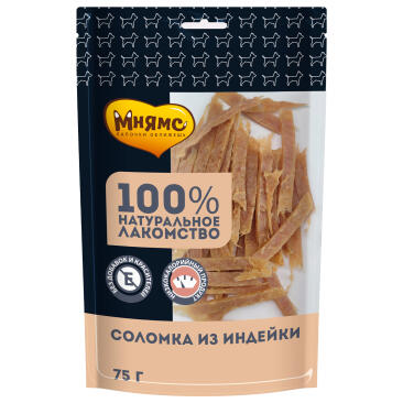75г Лакомство Мнямс для собак "Соломка" из индейки