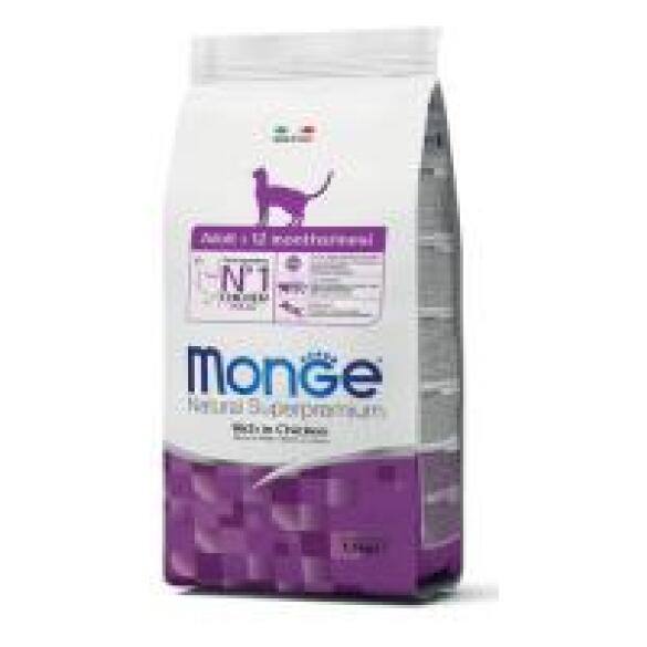 1,5кг Корм Monge Cat Adult для взрослых кошек с Курицей