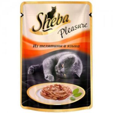 75гр Корм для кошек SHEBA Pleasure Телятина/Язык