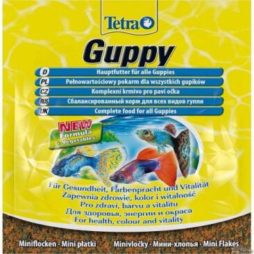12гр Корм TETRA Guppy Хлопья для гуппи, пецилий и меченосцев