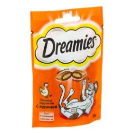 30гр Лакомство Dreamies для взрослых кошек с Курицей