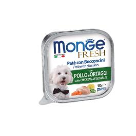 100гр Влажный корм Monge Dog FRESH Chicken/vegetables для собак, паштет из Курицы с овощами