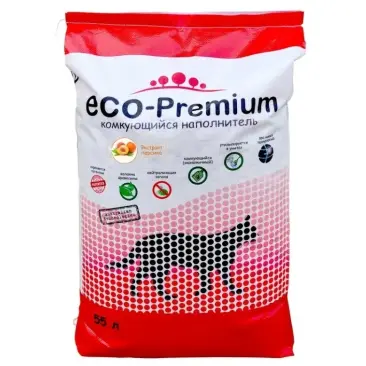 Наполнитель древесный комкующийся ECO-Premium Персик, 55л