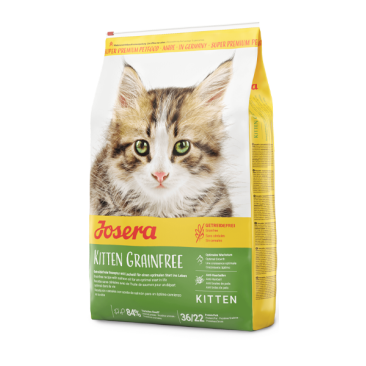 10кг Корм Josera Kitten Grainfree (Kitten 36/22) беззерновой для котят до 12 месяцев, беременных и кормящих кошек с домашней Птицей