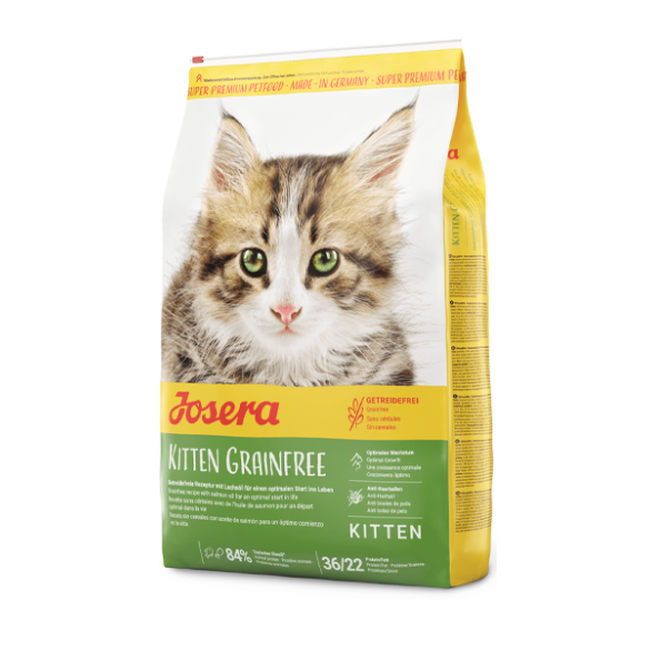 10кг Корм Josera Kitten Grainfree (Kitten 36/22) беззерновой для котят до 12 месяцев, беременных и кормящих кошек с домашней Птицей