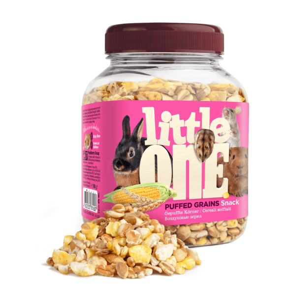 70гр Лакомство Little One Puffed grains Воздушные зерна для всех грызунов
