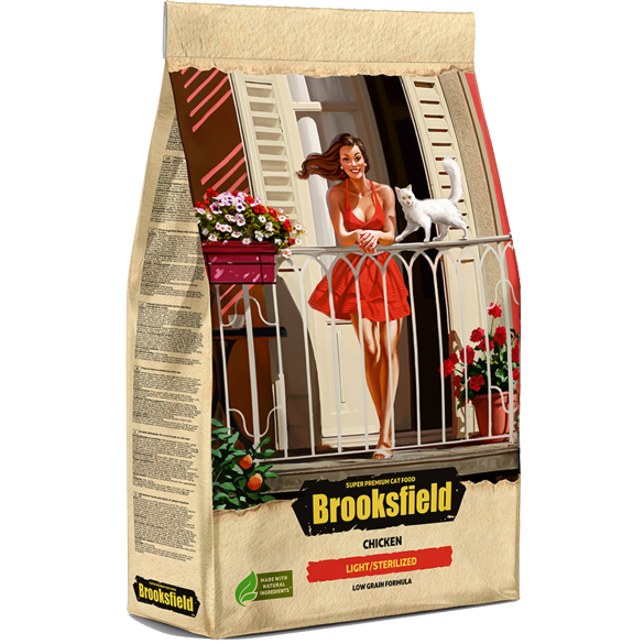 Корм в развес BROOKSFIELD Adult Cat Light/Sterilized для взрослых кошек c избыточным весом и после стерилизации с Курицей, 1кг