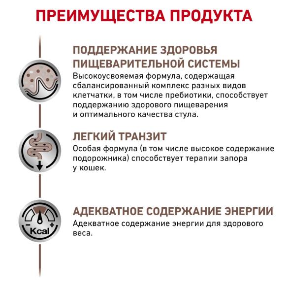 0,4кг Корм ROYAL CANIN Gastrointestinal Fibre Response диета для взрослых кошек при запорах