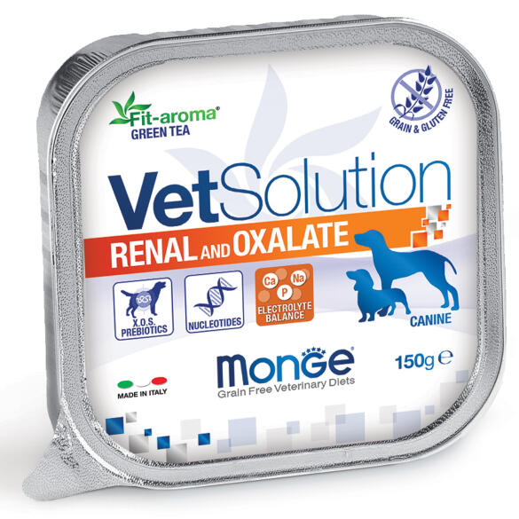 150гр Влажный корм Monge VetSolution Dog Renal and Oxalate Ветеринарная диета для собак с почечной недостаточностью и для профилактики МКБ оксалатного типа