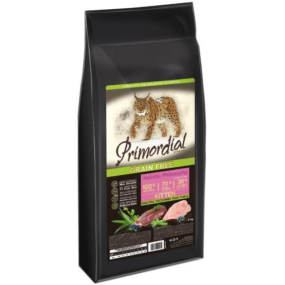 Корм в развес Primordial Holistic Grain-Free Cat Kitten Duck & Turkey для котят с Уткой и индейкой, 1кг