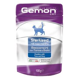 100гр Gemon Cat PATE Sterilised Tuna/Dory для стерилизованных кошек тунец и дори