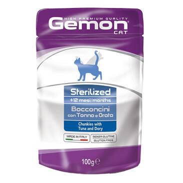 100гр Gemon Cat PATE Sterilised Tuna/Dory для стерилизованных кошек тунец и дори