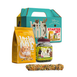Стартовый набор Little One для хомяка (переноска, корм, травяные подушечки, палочка)