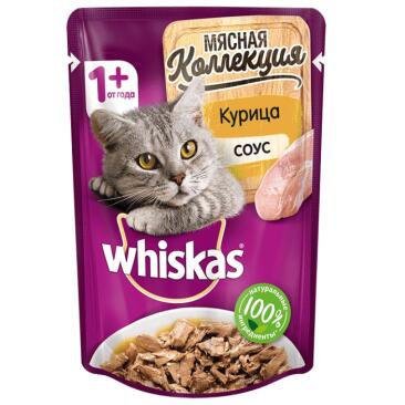 75гр Корм для кошек WHISKAS Мясная коллекция Курица
