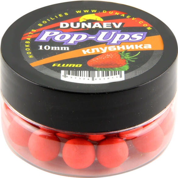 30гр Бойлы DUNAEV POP-UP Клубника 10мм