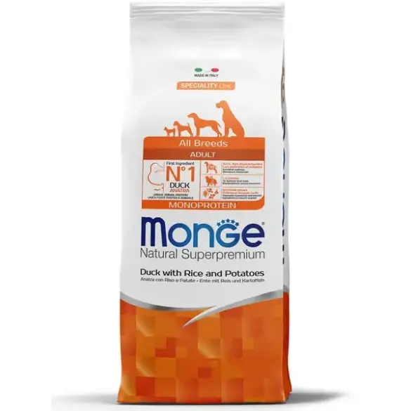 Корм в развес Monge Dog SP Monoprotein Adult Duck/Rice для взрослых собак всех пород с Уткой и рисом, 1кг