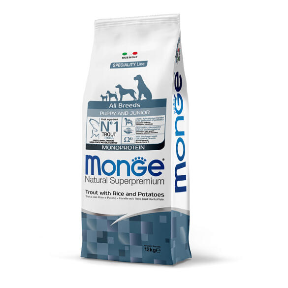12кг Корм Monge Dog SP HYPO Salmon/Tuna гипоаллергенный для взрослых собак всех пород с Лососем и тунцом