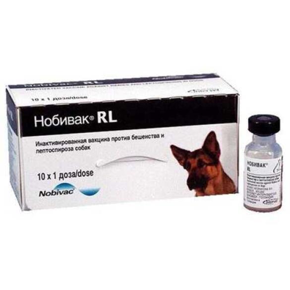 Нобивак RL MSD Animal Health вакцина против бешенства и лептоспироза собак инактивированная, 1шт
