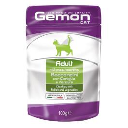 100гр Gemon Cat PATE Adult Rabbit/Vegetables для взрослых кошек кролик с овощами