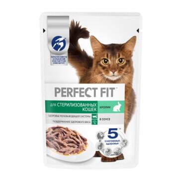 75гр Корм влажный Perfect Fit для стерилизованных кошек Кролик в соусе