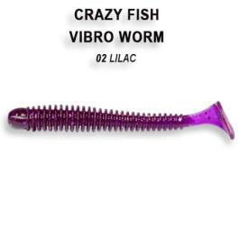 Резина Crazy Fish Vibro Worm 2'' №02, Кальмар, 8шт
