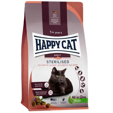 1,3кг Корм HAPPY CAT "Sterilised Adult Atlantik-Lachs" для стерилизованных кошек атлантический Лосось