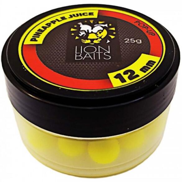Бойлы плавающие Lion Baits Pop-Up 12мм, Pineapple Juice (Ананасовый сок), 25гр