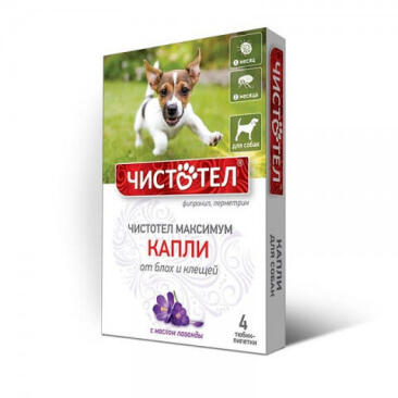 Капли на холку Чистотел Максимум от блох и клещей для собак, 1шт