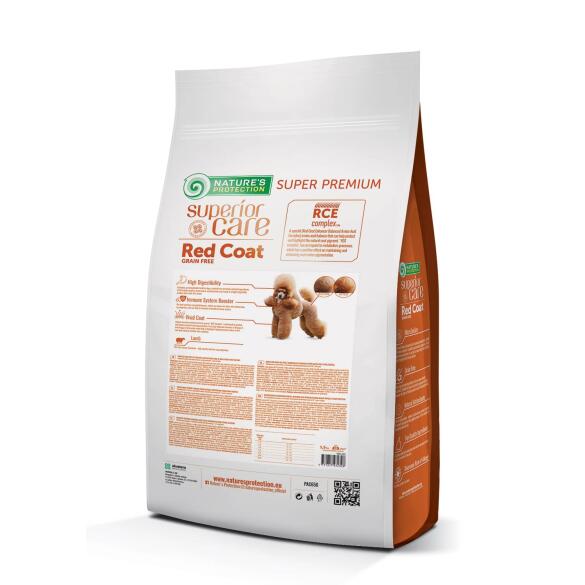 1,5кг Корм Nature's Protection NP SC RED COAT Grain Free Lamb беззерновой для cобак мелких пород яркого окраса, Ягненок