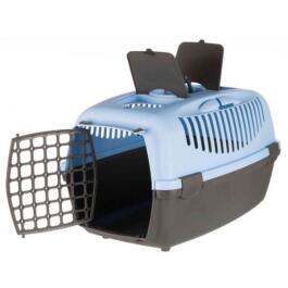 Переноска TRIXIE Traveller Capri II для мелких животных до 8кг, 37*34*55см, серая/голубая